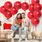Katchon, Metallic Red Balloons -Big 22 Inch, 12 Pieces | 4D Sphere Red Metallic Balloons, Valentines Day Decorations, Red Party Decorations | Red Foil Balloons, Red Mylar Balloons, Valentines Balloons