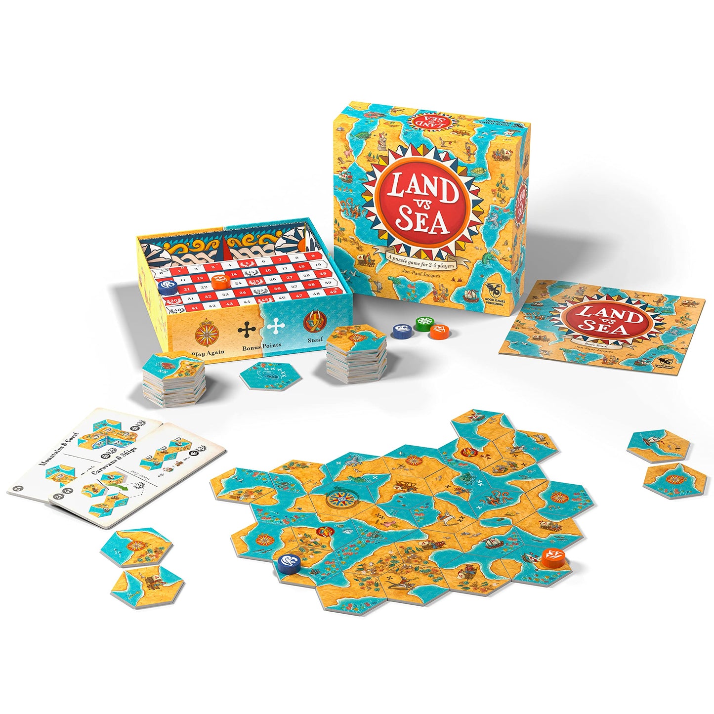 Good Games Publishing Land vs Sea Board Game - Medium Multi-coloured Cardboard, Model 014GGP