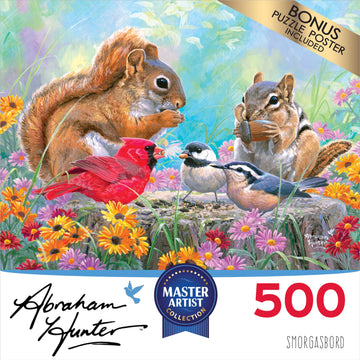 Roseart - Abraham Hunter - Squirrel Smorgasbord - 500 Piece Jigsaw Puzzle For Adults