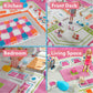 IVI 3D Play Carpet Pink Playhouse Educational Soft Floor Rug Mat for Bedroom, Kids Den, or Playroom, Medium 39x59 inches