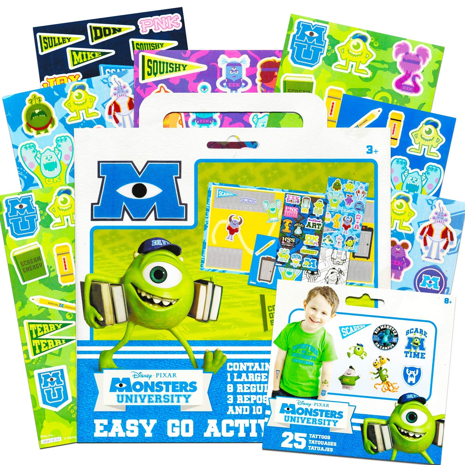 Monsters Inc Stickers Party Favors Activity Set - 150 Monsters Inc Stickers And 50 Temporary Tattoos (Monsters Inc Party Supplie