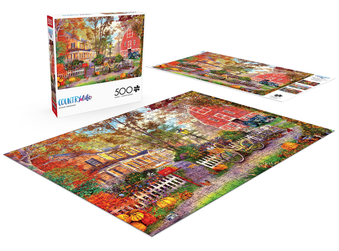Buffalo Games - Dominic Davison - Autumn Farmhouse - 500 Piece Jigsaw Puzzle For Adults -Challenging Puzzle Perfect For Game Nights - Finished Size Is 21.25 X 15.00