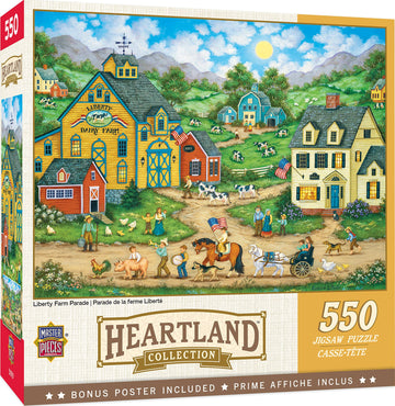 Masterpieces 550 Piece Jigsaw Puzzle For Adults, Family, Or Kids - Liberty Farm Parade - 18''X24''