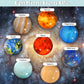 Pllieay 16PCS Solar System Toys for Kids - Eight Bouncy Planet Balls & Flashcards, Educational Space Party Favors, Model B-036B