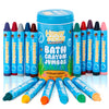 Honeysticks Jumbo Bath Crayons Non Toxic (16 Pack) For Toddlers 1-3 And Kids 4-8, Natural Beeswax Crayons, Food-Grade Colors, Fragrance Free, Non Irritating, Bath Toys For Bathtub, Shower, Gift