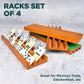 Queensell Domino Holders For Classic Board Games - Wooden Domino Racks Set Of 4 - Mexican Train Dominoes Accessories - Domino Trays For Tiles Family Games (Large)