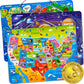 Quokka Magnetic Toddler Puzzles Ages 3-5 - 3 Educational Travel Games Puzzles For Kids Ages 4-6 - Space, Usa And World Map Learning Toys For Boy And Girl 2-4 Learn United States
