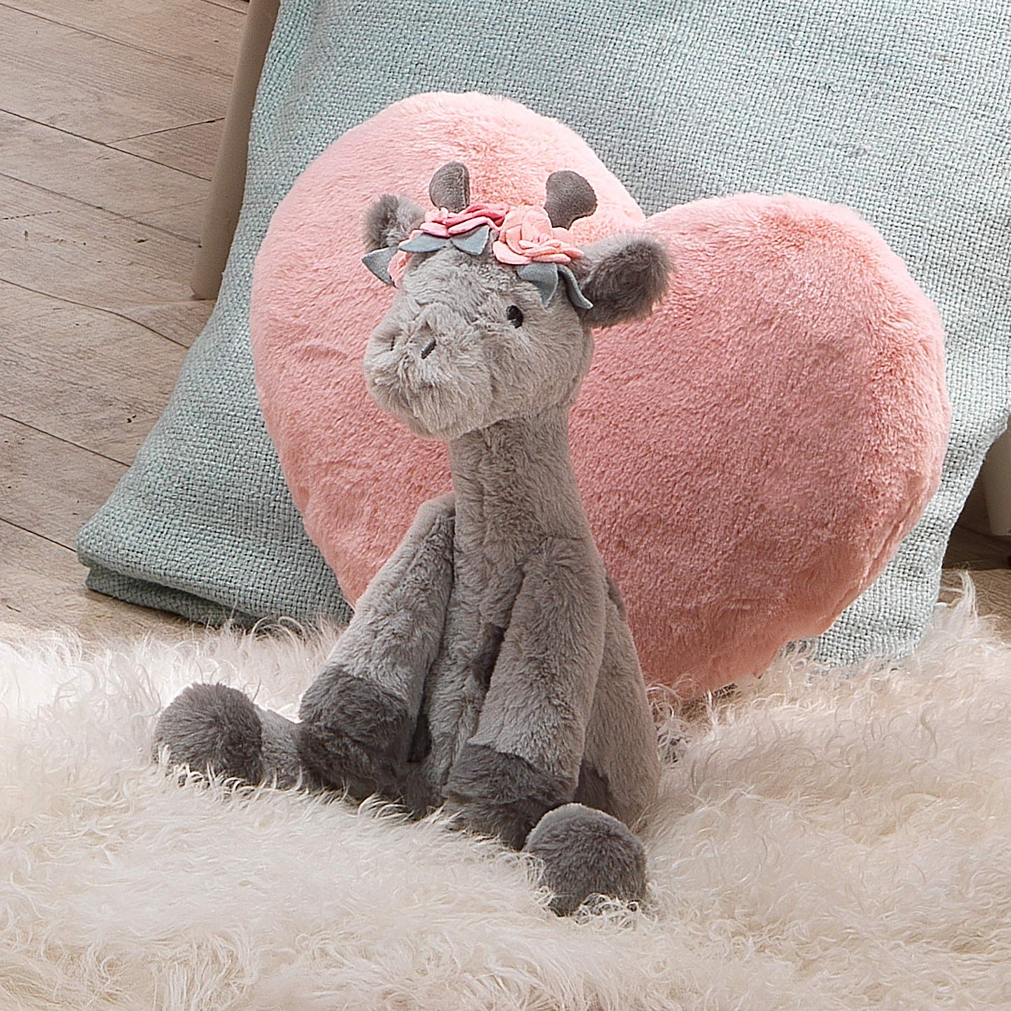 Lambs & Ivy Giraffe Plush Stuffed Animal Toy - Gray, 1 Count, Polyester Material