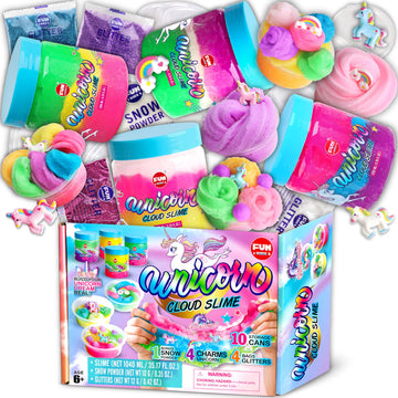 35.16 Fl Oz Cloud Unicorn Slime For Girls 6-8, Funkidz 1040 Ml Rainbow Premade Slime Toy Pack Birthday Party Gifts For Kids