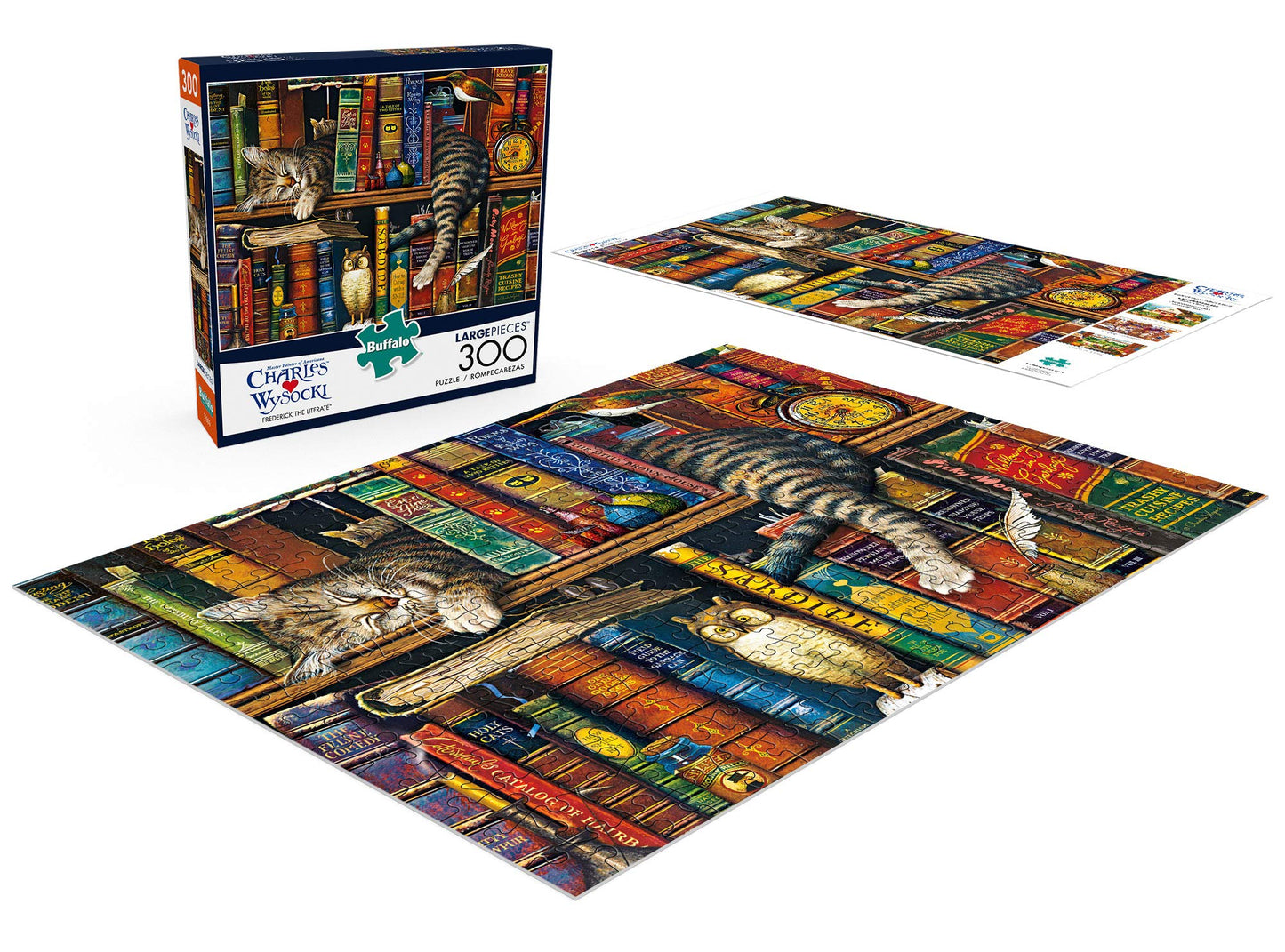 Buffalo Games Frederick the Literate 300 Large Piece Jigsaw Puzzle - Multicolor Paper Puzzle, Model 2646