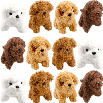 Haconba 12 Pack 4.72 Inch Mini Teddy Dog Plush Stuffed Puppy Dog Animal Toy For Pendant Keychain Baby Shower Birthday Carnival P