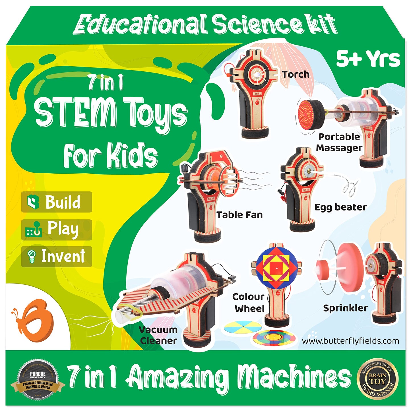 Stem Robotics Kit 7In1 Science Experiments Project Activities For Kids 6-8 8-12 Engineering Building Toy Electronic Motor Robot