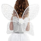 Little Adventures Shimmer Wings Costume Dress Up - Machine Washable Girl Pretend Play And Party Outfit (Silver)