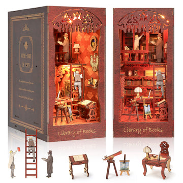 Hamino Book Nook Kit - Explore World Theme Book Nook Kits For Adults Teens And Beginners, 3D Wooden Puzzle Diy Miniature House K