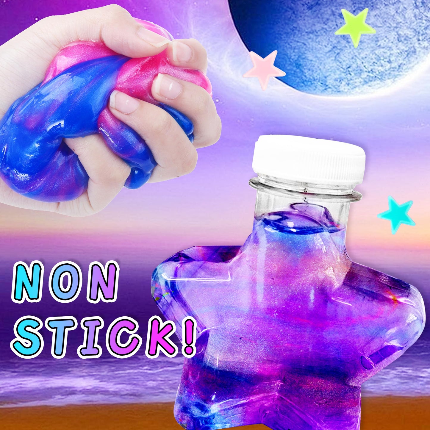 Eunhdet Galaxy Slime Kit for Girls Boys Ages 8-12  DIY Glow in The Dark Slime Making kit for Kids 8-10 Glitter & Galactic Theme Stress Relief Toy  Fun Birthday Party Easter Christmas Gifts