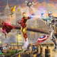 Ceaco- Silver Select - Marvel Kinkade - Iron Man Limited Edition Canvas - 1000 Piece Jigsaw Puzzle For Adults - Challenging Puzz