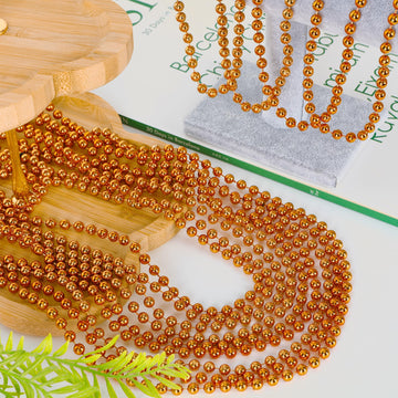 Beaded Necklace, 120 PCS Mardi Gras Accessories, 33'' Orange Mardi Gras Beads, Costume Bead Necklace, Party Parade Throws Bulk f