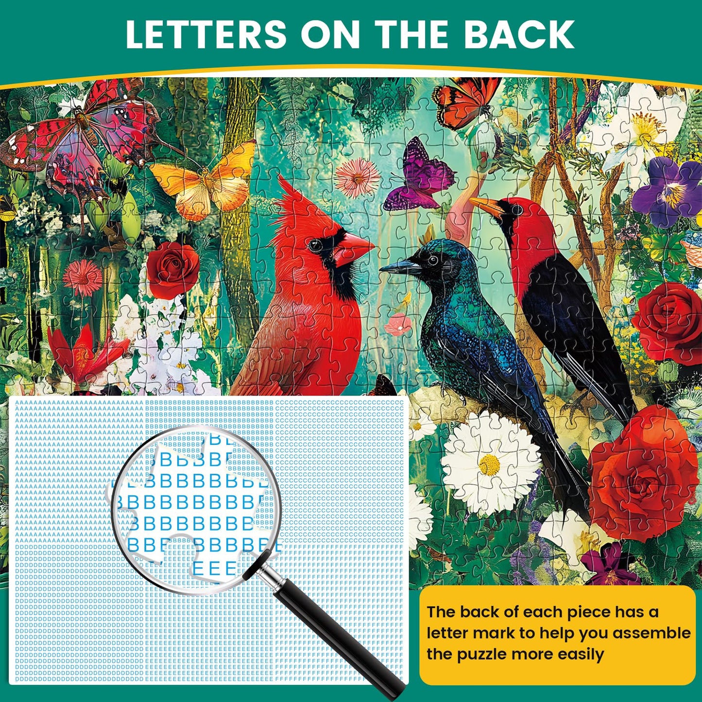 Puzzles 300 Pieces for mature-themeds  300 Piece Bird Garden mature-themed Puzzles Jigsaw Puzzle  Recycled Cardboard Puzzle Game  Family Activity Night  Great Gift Toy for Family  Friends  Kids  20.5 * 15 Inch