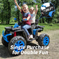 Hikiddo 12V Kids 4 Wheeler Atv, 2-Seater Electric Atv Four Wheeler For Big Kids With Bluetooth, 14.4'' Big Wheels - Blue