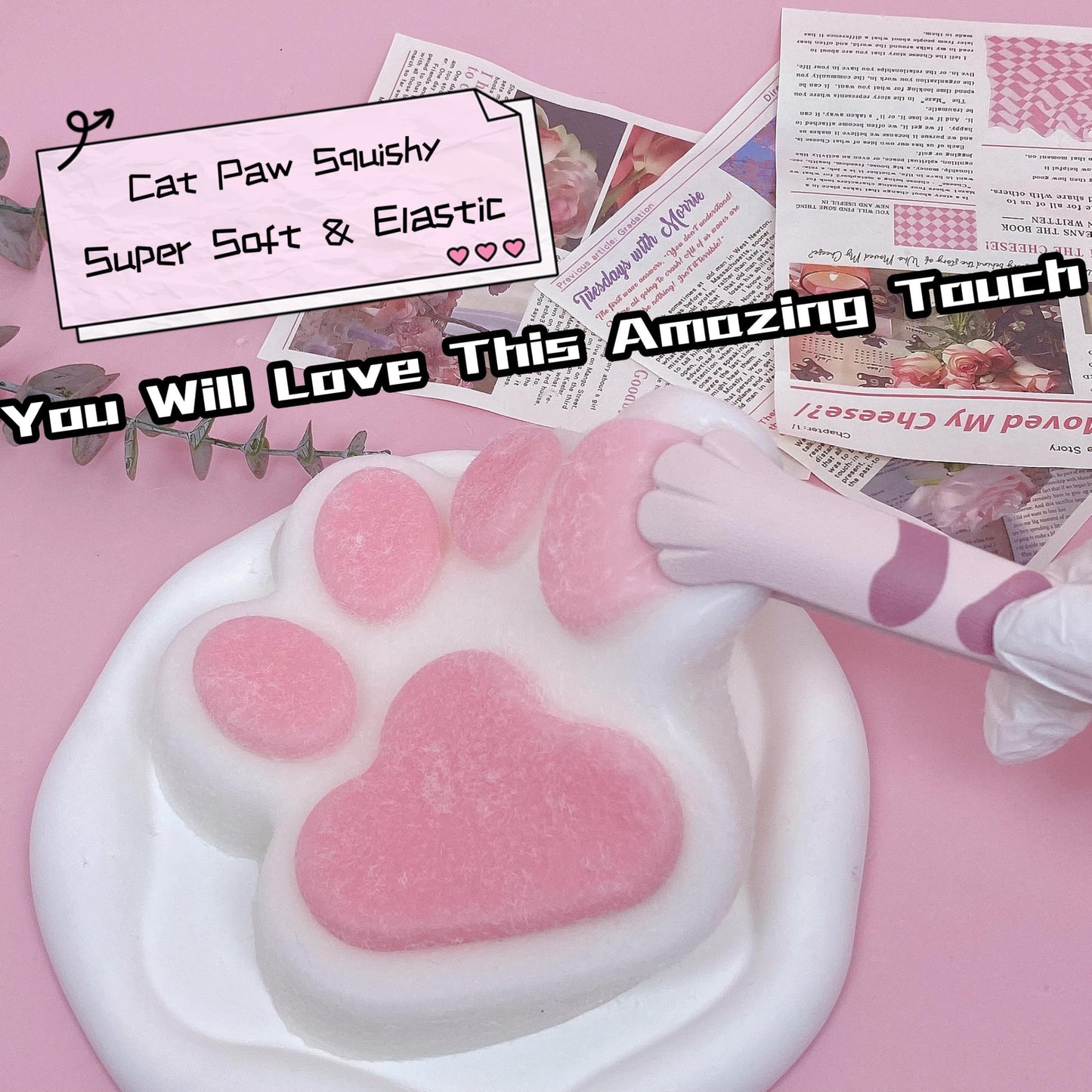 Big Cat Paw Squishy Squeeze Toys 5.5 Inch Large Size Squishies Pinch Family Squishy Cute Soft Silicone Big Cats Paw Tangcii Fidg