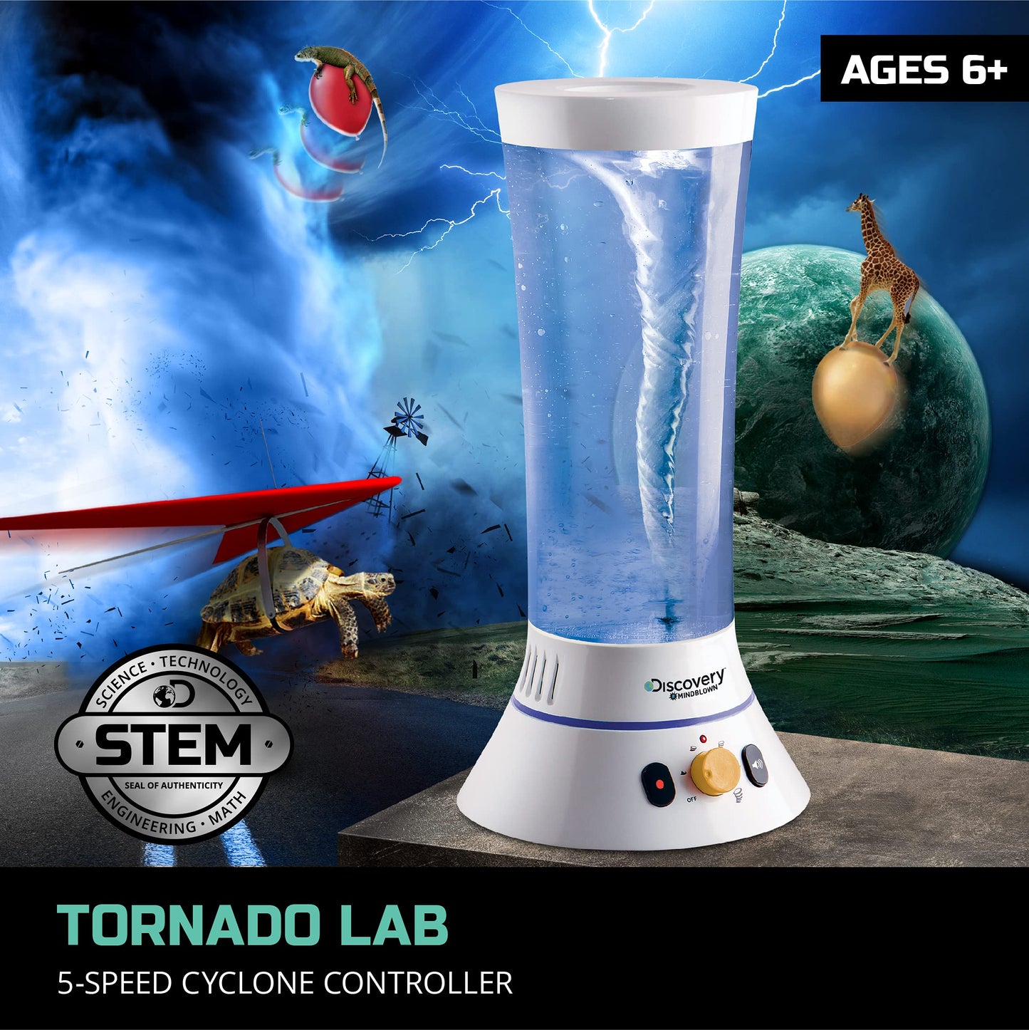 Discovery Kids Tornado Lab STEM Kit, 5-Speed Cyclone Controller, 10x5, Plastic, Educational Toy for Kids Ages 6+