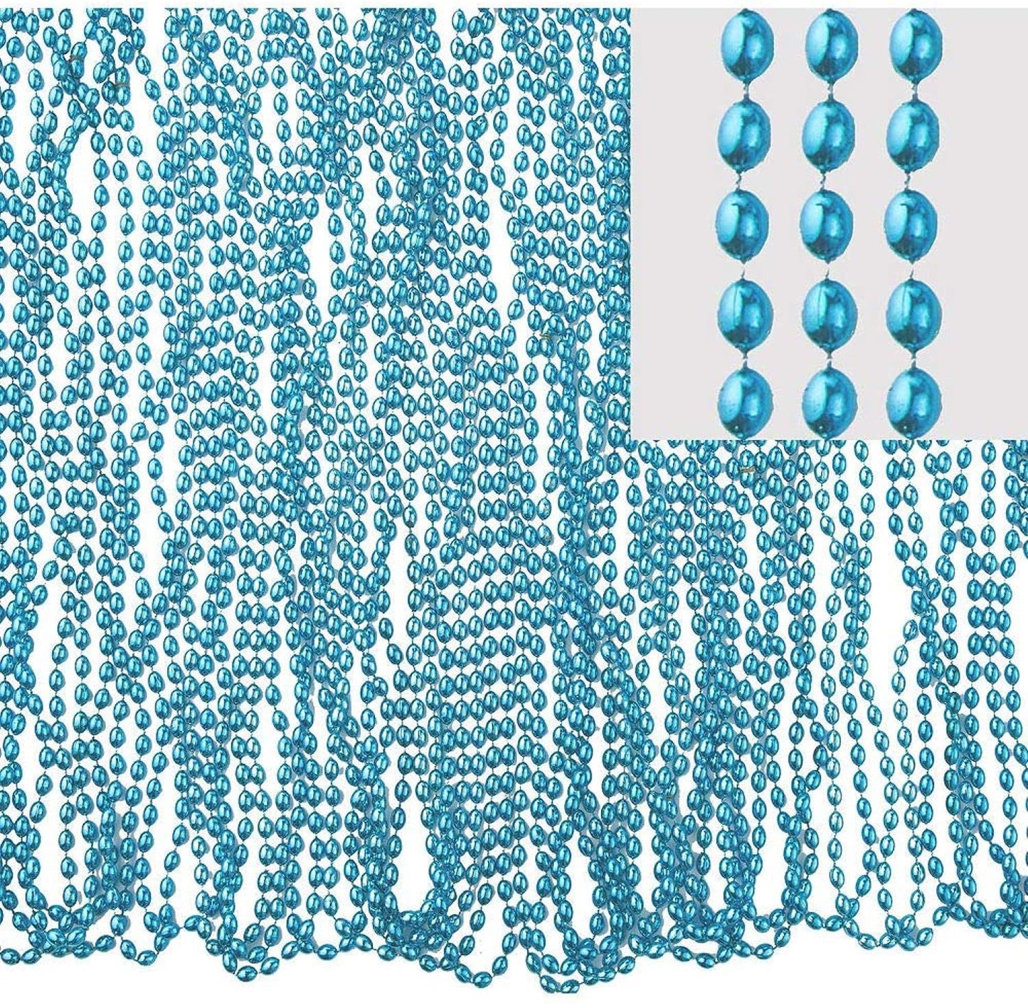 Light Blue Bead Necklaces, 30'' (Pack of 50) - Vibrant Design, Perfect for Weddings, Parties, Events, Gatherings, & Gifts