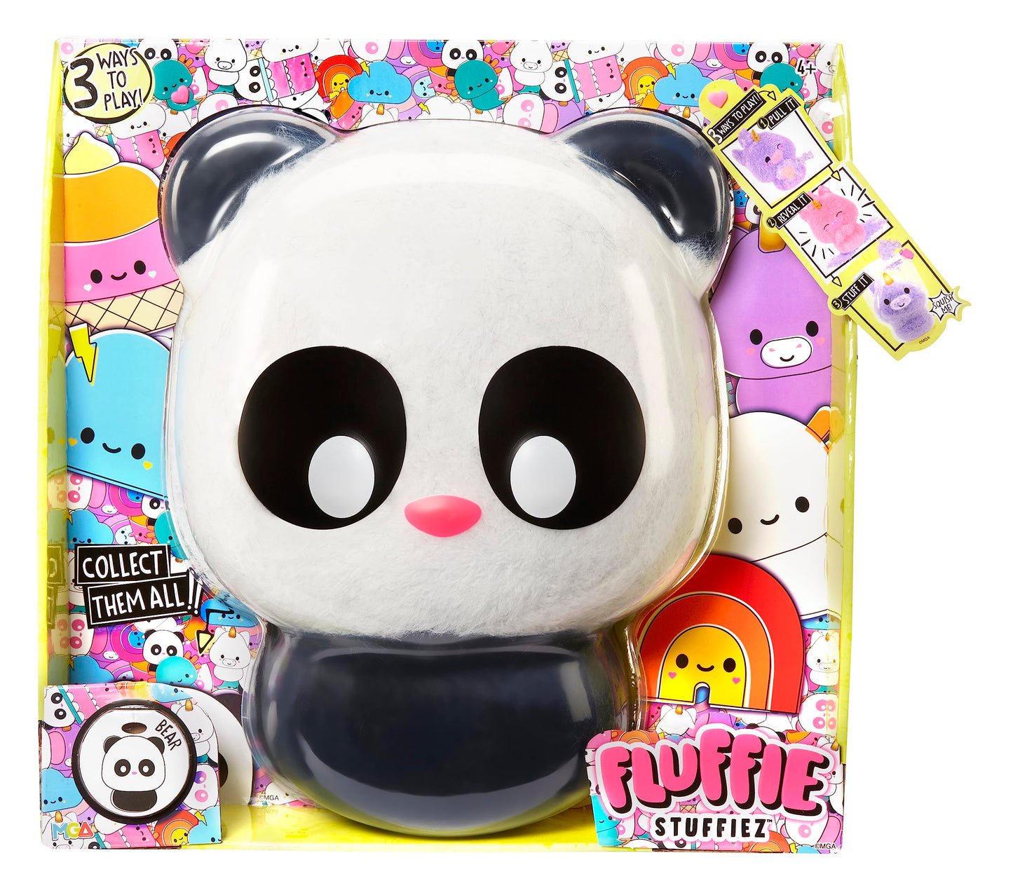 Fluffie Stuffiez Panda Plush - Large 11" ASMR Fidget Toy, Multicolor, Ultra Soft Polyester
