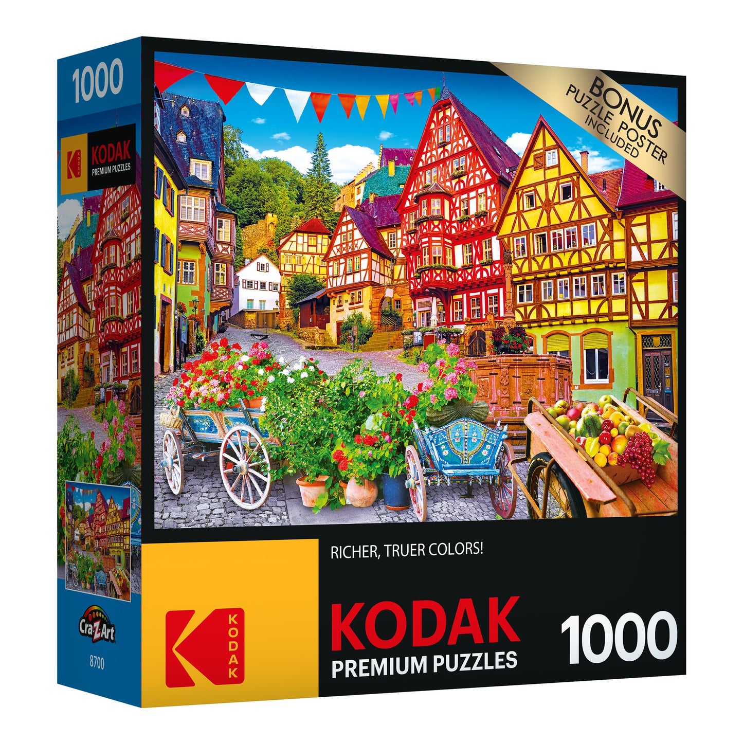 KODAK PREMIUM PUZZLES 1000 Piece Jigsaw Puzzle - Colorful European Town - Multi-colored Paper Model 8700ZZAG