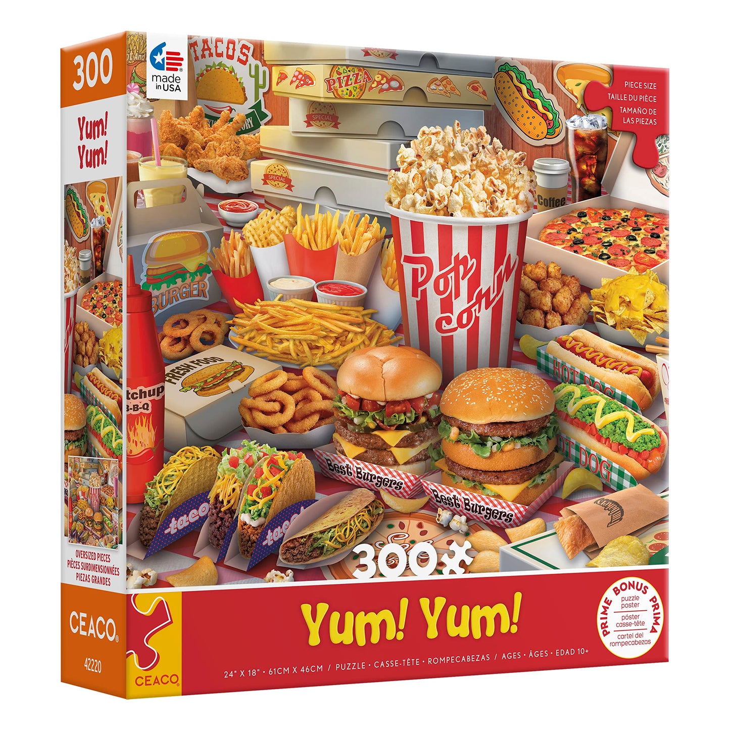 Ceaco Yum Yum 300 Oversized Piece Jigsaw Puzzle - Multicolor Fun for All Ages, Perfect for Family Game Night and Relaxation