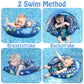 Mambobaby Self-Inflating Baby Swim Float with Canopy  Newest Compressible Folding Pool Baby Float  Upgrade Soft Waterproof Skin-Friendly Material For Toddler (Standard Edition Blue)