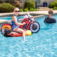 Poolmaster Inflatable Motorcycle Pool Float Toy for Kids, Large Red Vinyl, Model 81752