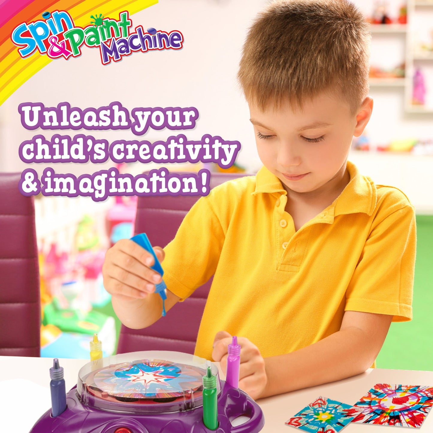 Creative Kids Spin & Paint Art Kit - Multicolor Spinning Art Machine for Ages 6+ - Great Christmas Gift