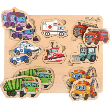 Pikatoyz Montessori Wooden Puzzles For 1-3 Year Olds - Peg Puzzles For Toddlers - Educational And Learning Toys - Wooden Toys For 1+ Year Olds - Travel-Friendly Baby Puzzles