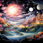 Prime Time Puzzles 1000 Piece Jigsaw Puzzle For Adults - Colorful Magic River Mansion - Challenging Puzzle Perfect For Game Nigh