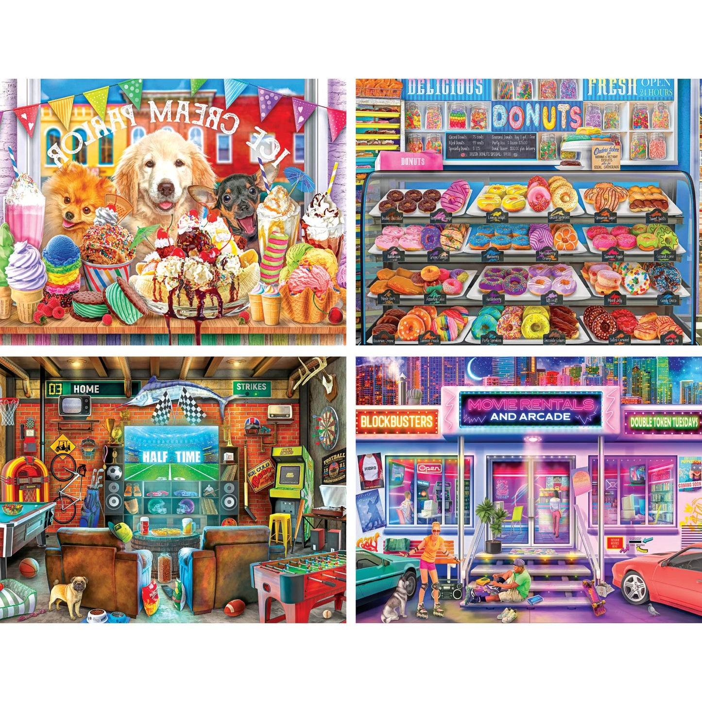 Roseart - Snack Size - Color Palette - 4 X 100 Piece Jigsaw Puzzle For Adults