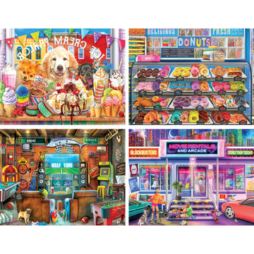 Roseart - Snack Size - Color Palette - 4 X 100 Piece Jigsaw Puzzle For Adults