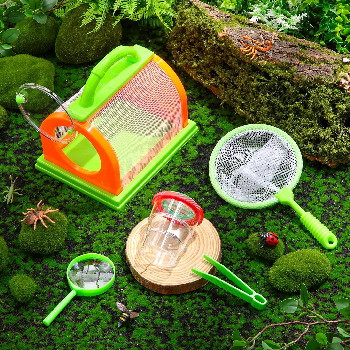 Vercanmonth 5 Pcs Bug Catcher For Kids Bug Catcher Kit Outdoor Toy Gift With Bug Collector Insect Viewer Butterfly Net Magnifyin