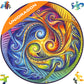 Unidragon Original Wooden Jigsaw Puzzles - Mandala Spiral Incarnation, 700 Pcs, Royal Size 17.7''X17.7'', Beautiful Gift Package