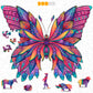 Hodslen Woods - Animal Wooden Jigsaw Puzzles for Kids (12+ Years) mature-themed  Teens  Family; Majestic Animal Shaped Natural Wood Puzzle  Medium Level 12.2x12.2 in. (31x31 cm) 130 pcs  L - Size - Butterfly
