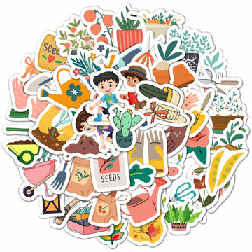 102Pcs Garden Stickers For Kids, Gardening Stickers For Scrapbooking, Garden Party Favors, Planting Gardening Gifts For Girls, F