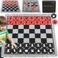 Giant 4 in 1 Chess Set Jumbo Chess & Giant Checkers & Large Tic Tac Toe  Giant Chess Board Game for Kids mature-themeds Including 2 Extra Queen Large Checkers Rug Game Mat  Indoor Outdoor Games Camping Party
