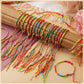 Henoyso 200 Pieces Friendship Bracelets Bulk Handmade Braided String Colorful Braid Friendship Cords Strand Bracelet Party Suppl