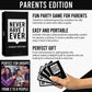 Never Have I Ever Card Game - Parent Edition, Fun Adult Party Game for Parents, Cardboard, Ages 17+
