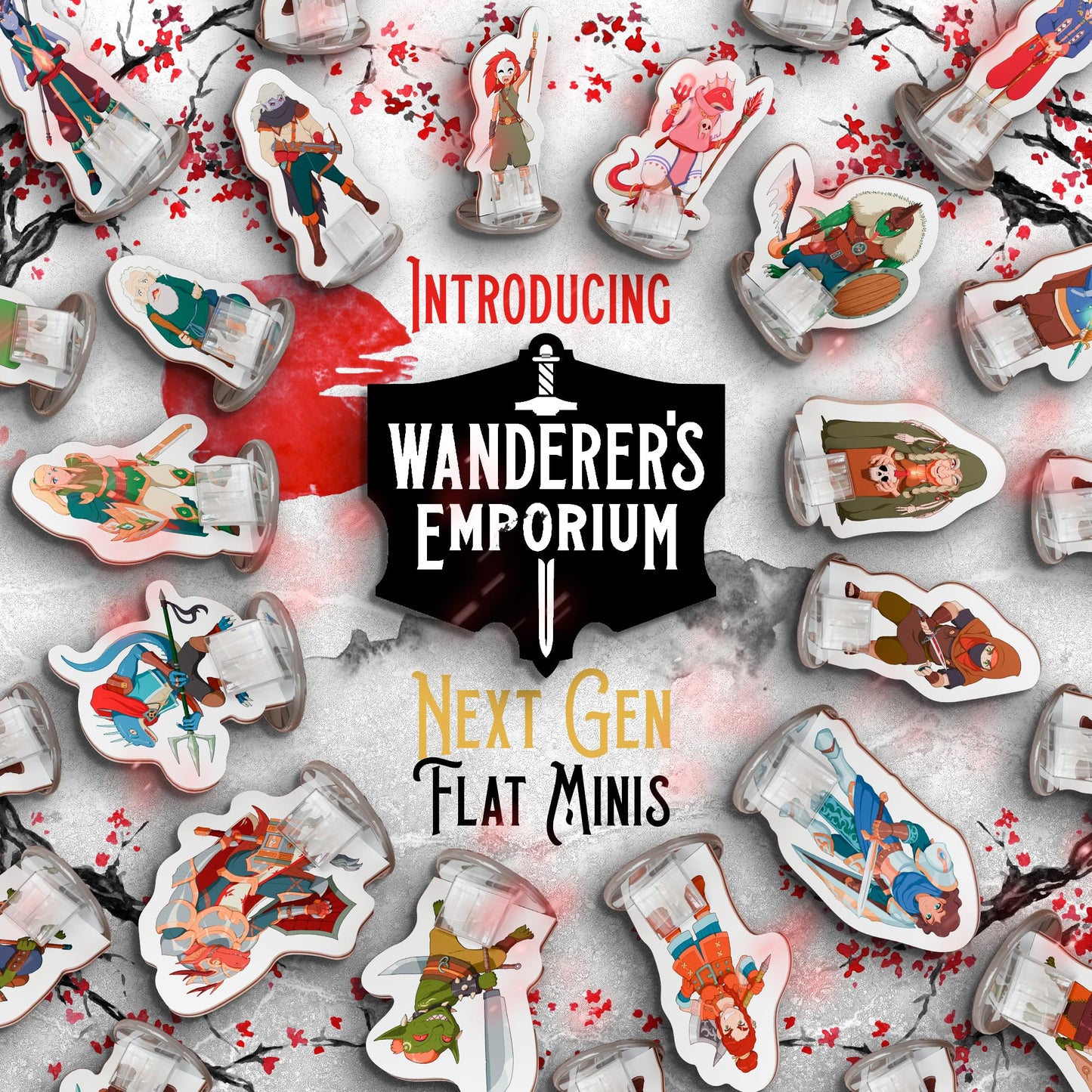 Wanderers Emporium DND Miniatures Starter Set | 28mm-32mm Scale | Cardboard | 25 Miniatures with Bases