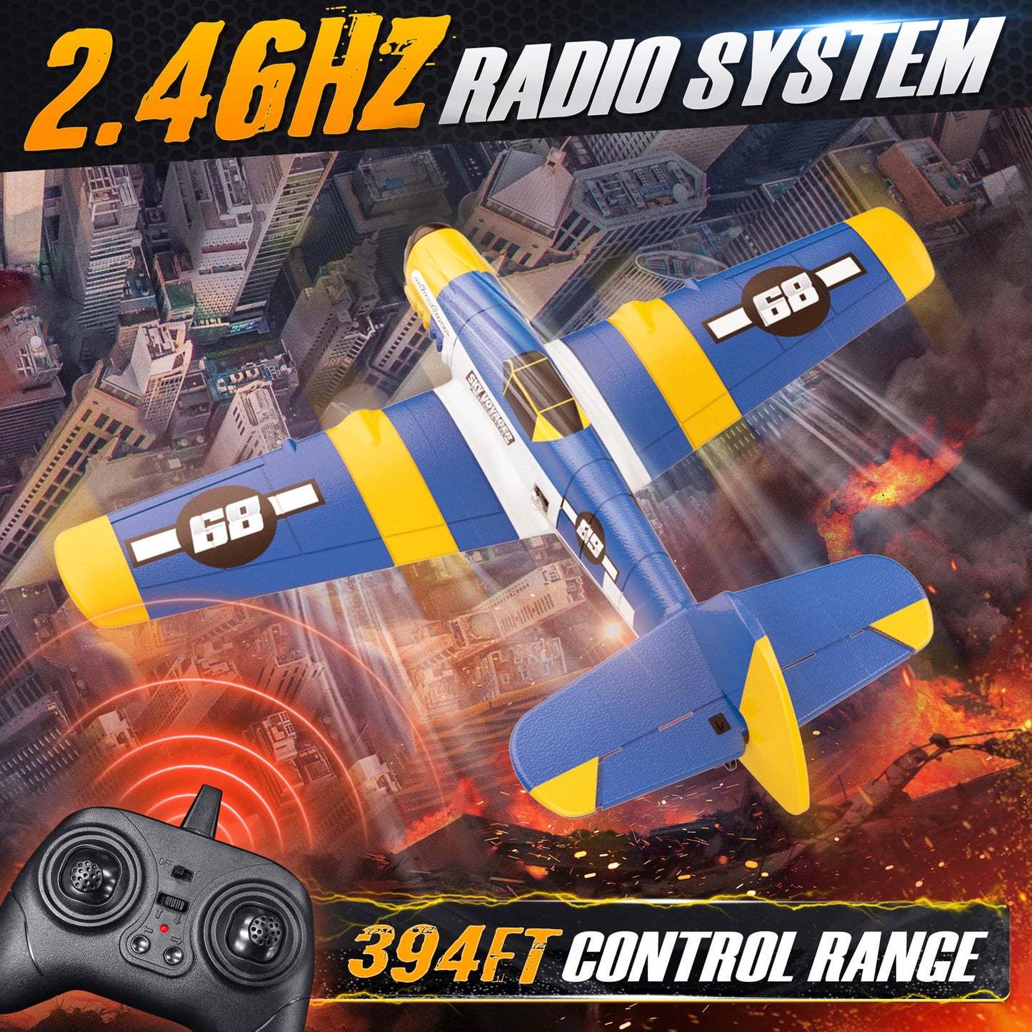 Bezgar Hq089 Rc Plane, Drones For Kids, 6-Axis Gyro Remote Control Airplane, Rc Helicopter, Easy Control For Beginners Toys With