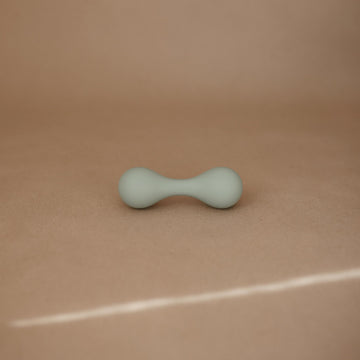 Mushie Silicone Baby Shaker Rattle Toy | Ages 3+ Months (Cambridge Blue)