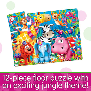 The Learning Journey My First Big Floor Puzzle - Jungle Friends - 12-Piece Toddler Puzzle (2 X 1.5 Feet) - Educational Gifts For Boys & Girls Ages 2 And Up, Multi