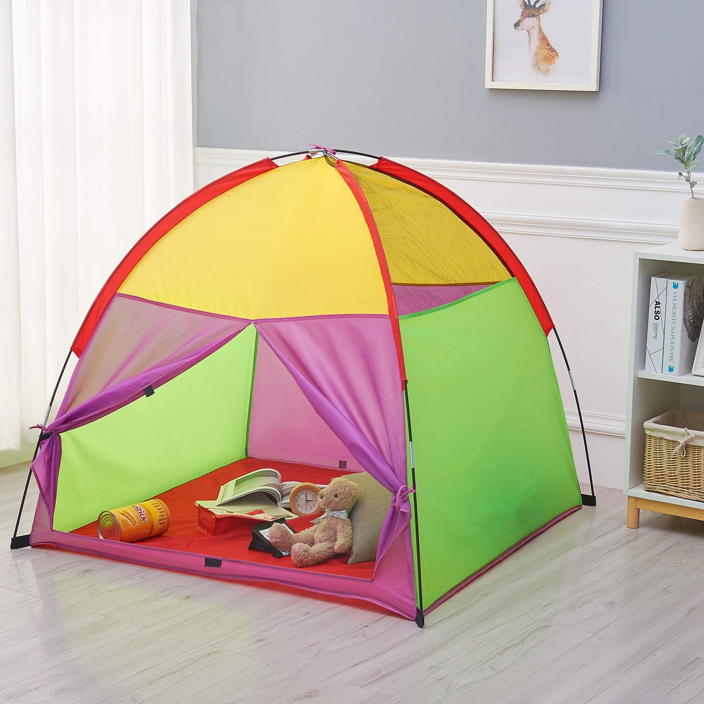 Atdawn Kids Play Tent, Kids Pop Up Tent, Camping Playground, Indoor/Outdoor Children Playhouse For Boys And Girls, Rainbow Color