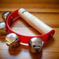 Nino Percussion Kids’ Sleigh Bells For Christmas Caroling, School Band Performances, And Classroom Percussion Music Settings-Four Steel Jingles With Wooden Grip, 2-Year Warranty (Nino962)