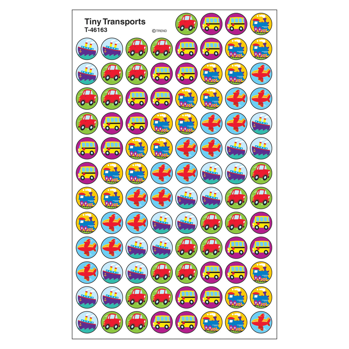 Trend Enterprises, Inc. Tiny Transports superSpots Stickers, 800 ct